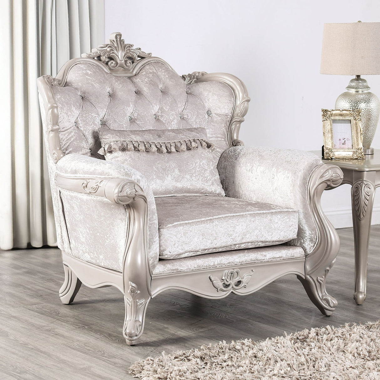 Acapulco Off-White Chair from Furniture of America - Luna Furniture