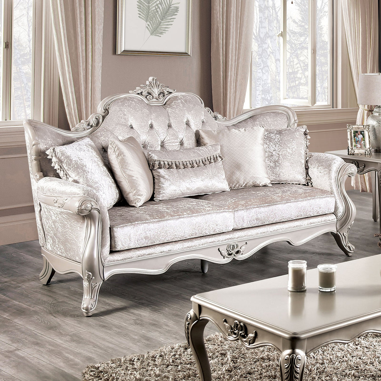 Acapulco Off-White Sofa from Furniture of America - Luna Furniture