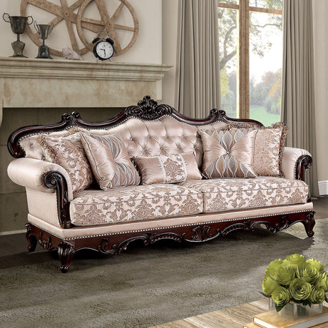 Veracruz Dark Cherry/Light Brown Sofa from Furniture of America - Luna Furniture