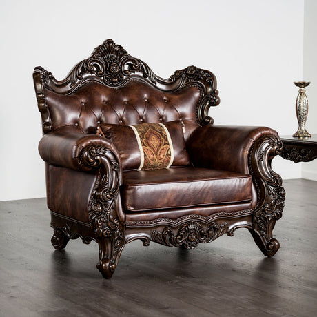 Palencia Dark Cherry/Brown Chair from Furniture of America - Luna Furniture