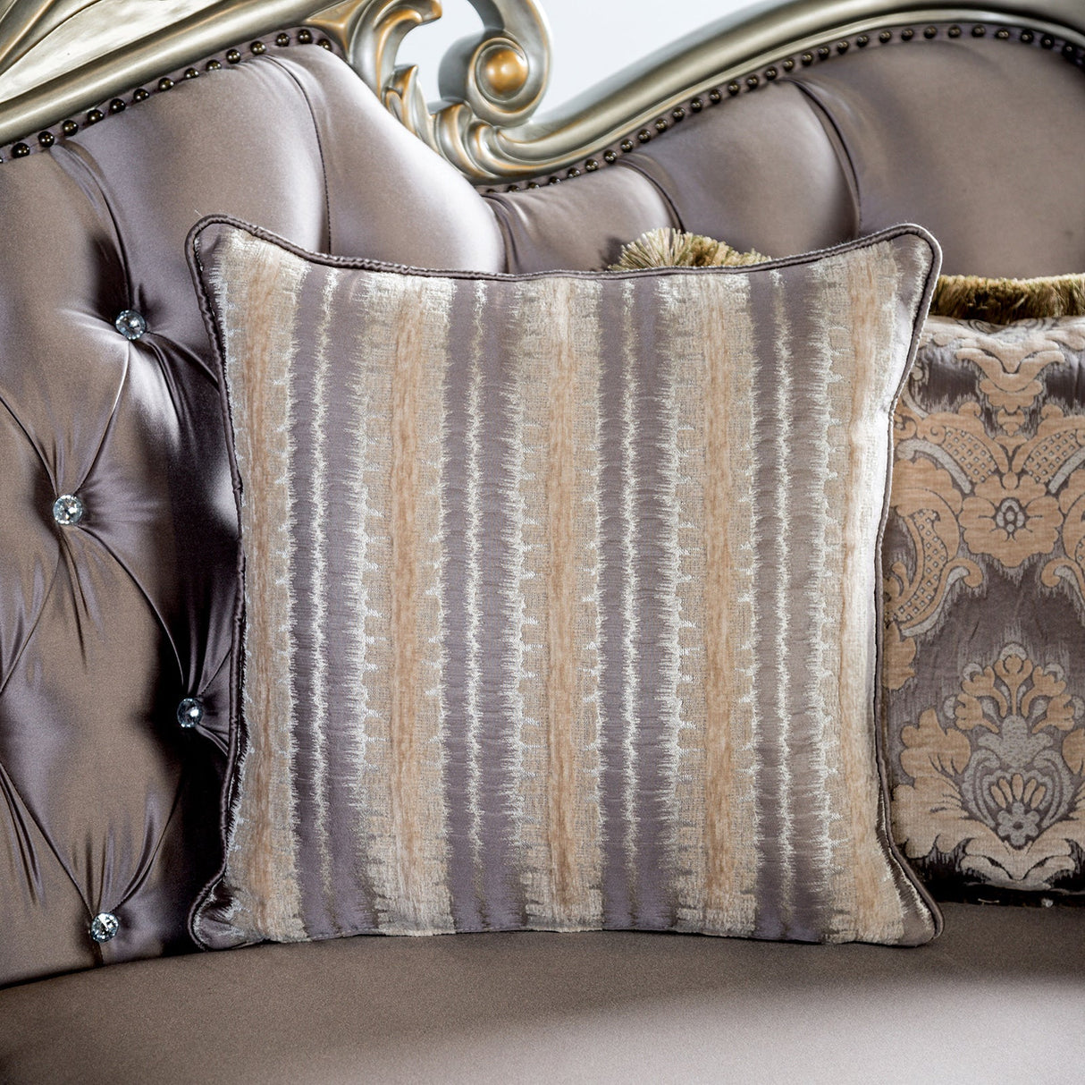 Albacete Champagne/Purple Loveseat from Furniture of America - Luna Furniture