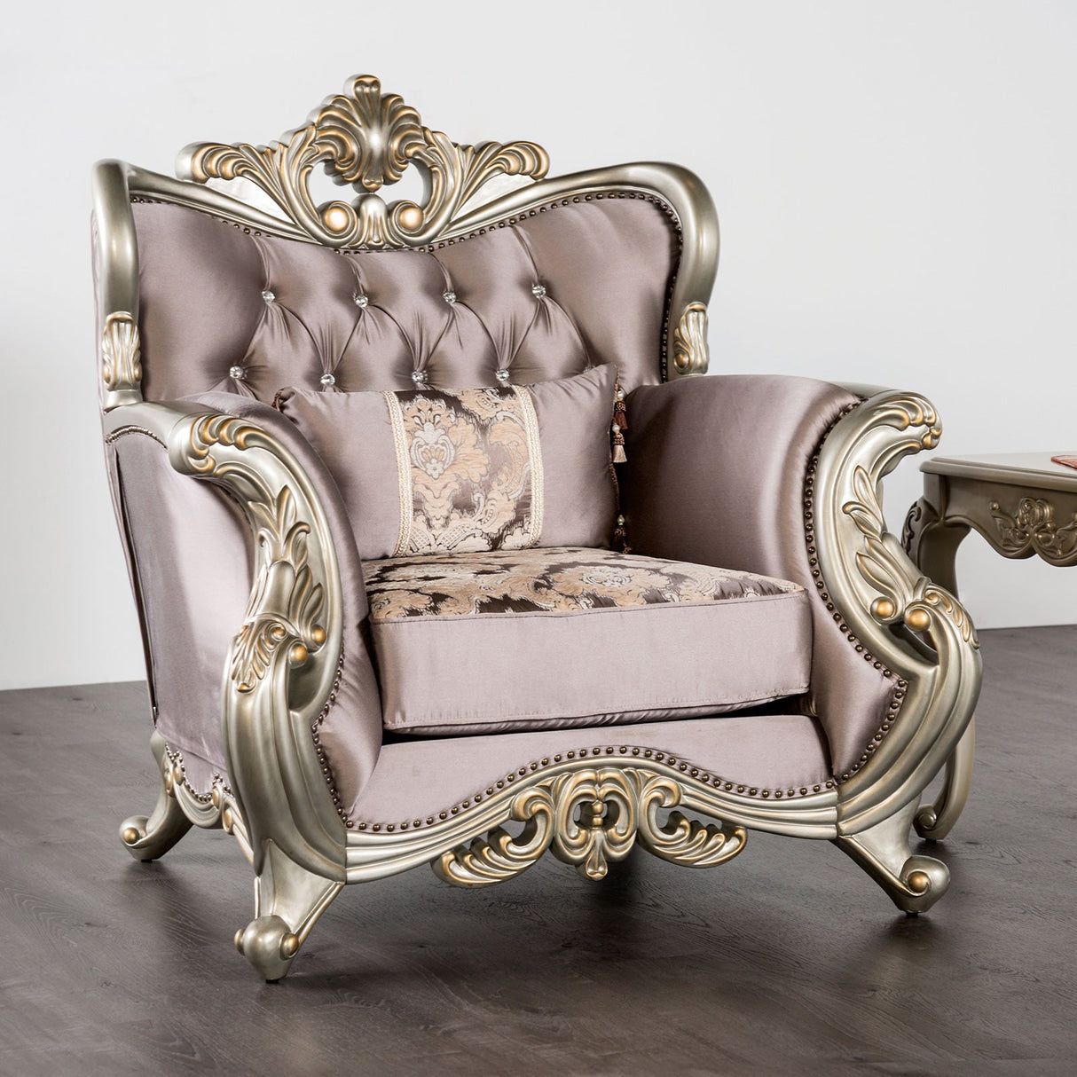 Albacete Champagne/Purple Chair from Furniture of America - Luna Furniture