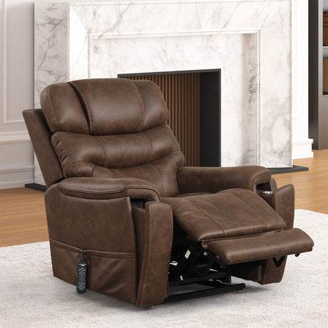 Guinevra Walnut Lift Chair from Furniture of America - Luna Furniture