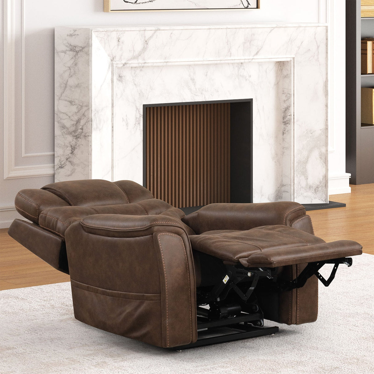 Guinevra Walnut Lift Chair from Furniture of America - Luna Furniture