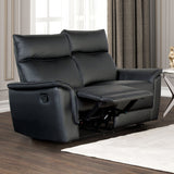 Bienne Black Loveseat Manual Recliner from Furniture of America - Luna Furniture