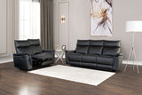 Bienne Black Sofa Manual Recliner from Furniture of America - Luna Furniture