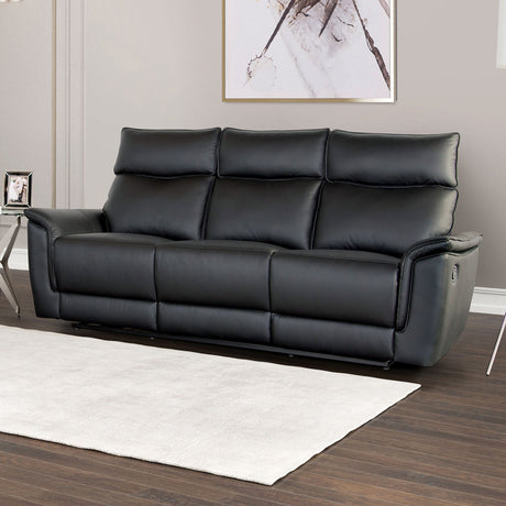 Bienne Black Sofa Manual Recliner from Furniture of America - Luna Furniture