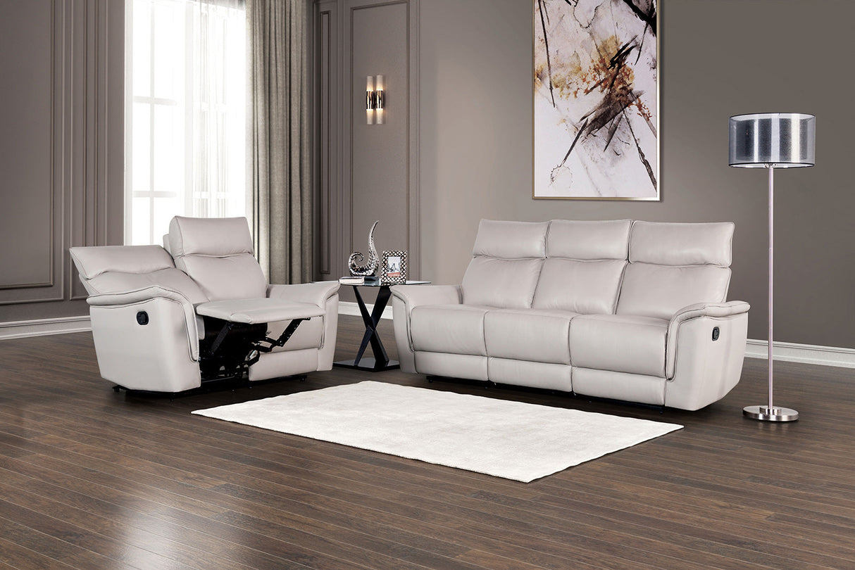 Bienne Taupe Sofa Manual Recliner from Furniture of America - Luna Furniture