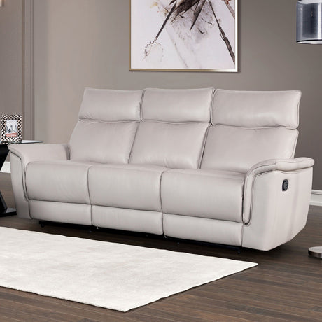 Bienne Taupe Sofa Manual Recliner from Furniture of America - Luna Furniture