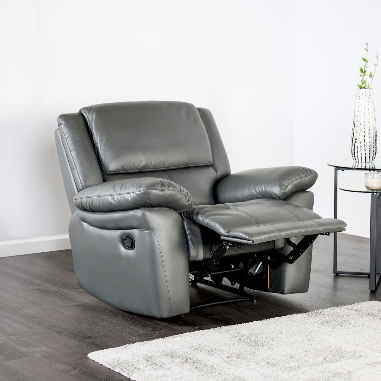 Glarus Dark Gray Recliner Chair from Furniture of America - Luna Furniture