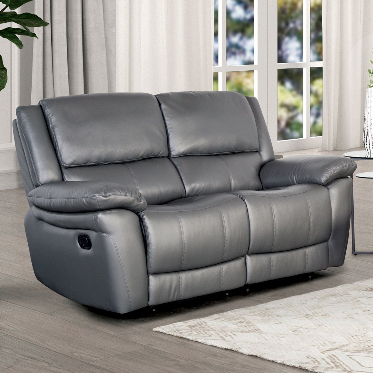 Glarus Dark Gray Loveseat Manual Recliner from Furniture of America - Luna Furniture