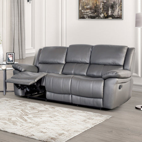 Glarus Dark Gray Sofa Manual Recliner from Furniture of America - Luna Furniture