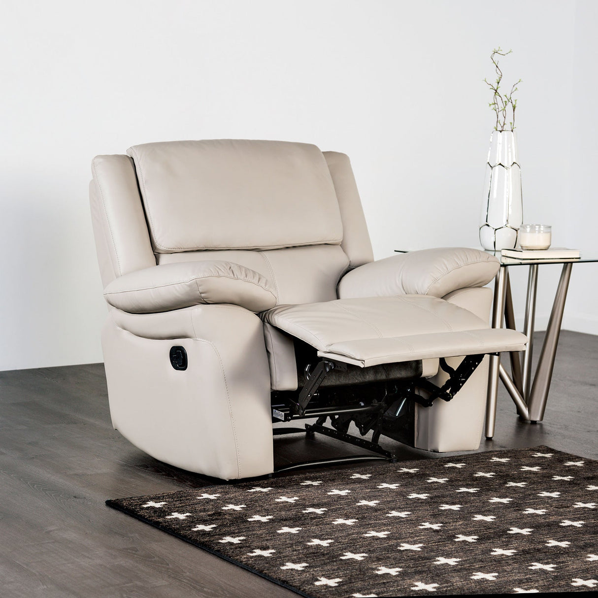 Glarus White Recliner Chair from Furniture of America - Luna Furniture