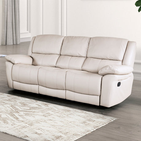 Glarus White Sofa Manual Recliner from Furniture of America - Luna Furniture