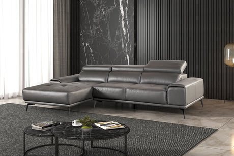 Vadso Dark Gray Sectional, Left Chaise from Furniture of America - Luna Furniture