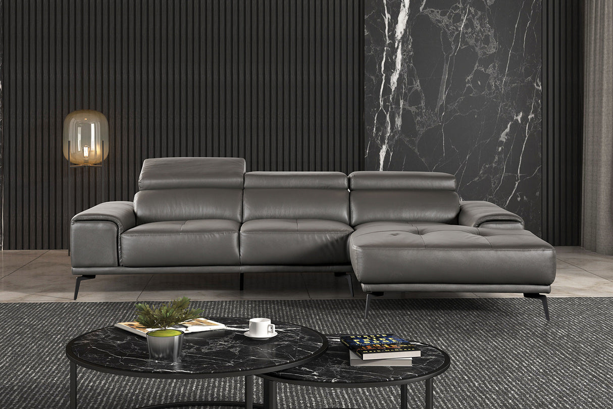 Vadso Dark Gray Sectional, Right Chaise from Furniture of America - Luna Furniture