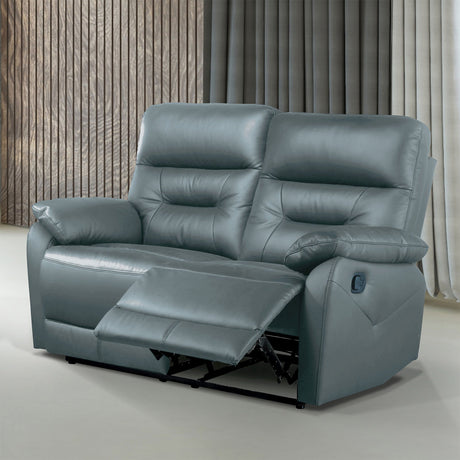 Micaelis Slate Blue Manual Recline Loveseat from Furniture of America - Luna Furniture