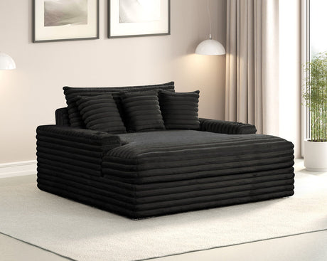 Veyrier Black 2 Arm Chaise from Furniture of America - Luna Furniture