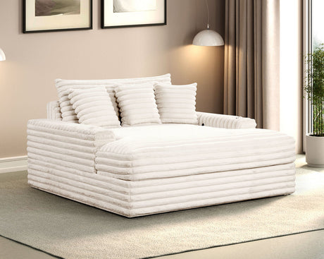 Veyrier White 2 Arm Chaise from Furniture of America - Luna Furniture