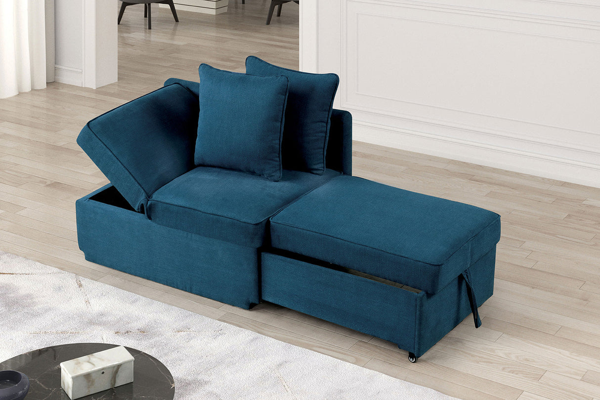 Woburn Blue Convertible Chair from Furniture of America - Luna Furniture