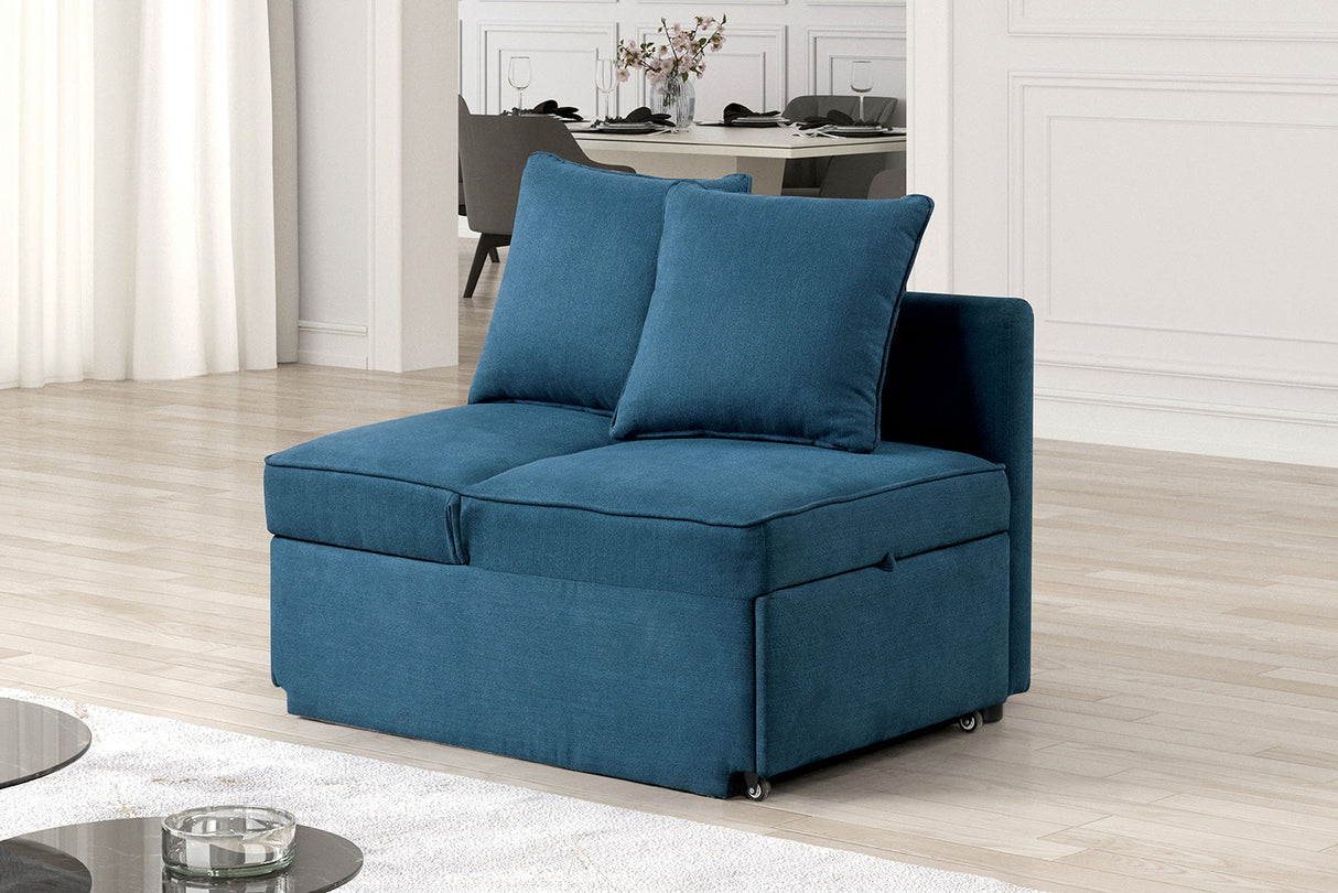 Woburn Blue Convertible Chair from Furniture of America - Luna Furniture