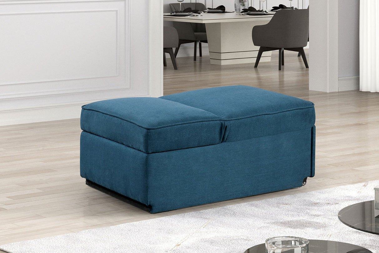 Woburn Blue Convertible Chair from Furniture of America - Luna Furniture