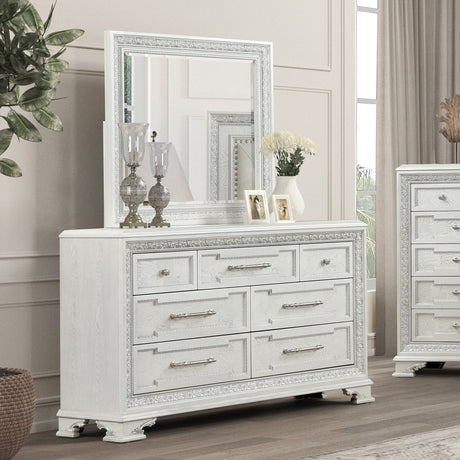 Stella Mia Creamy White Dresser w/Jewelry Box from Furniture of America - Luna Furniture