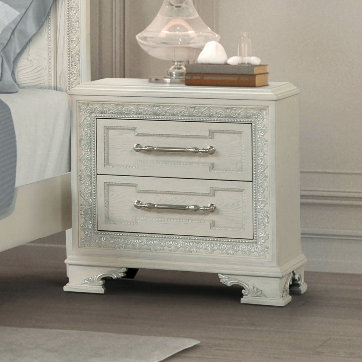 Stella Mia Creamy White Nightstand from Furniture of America - Luna Furniture