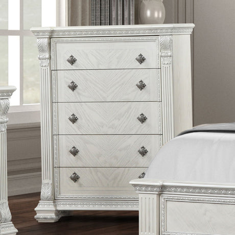 Promenade Wire Brushed White Chest from Furniture of America - Luna Furniture