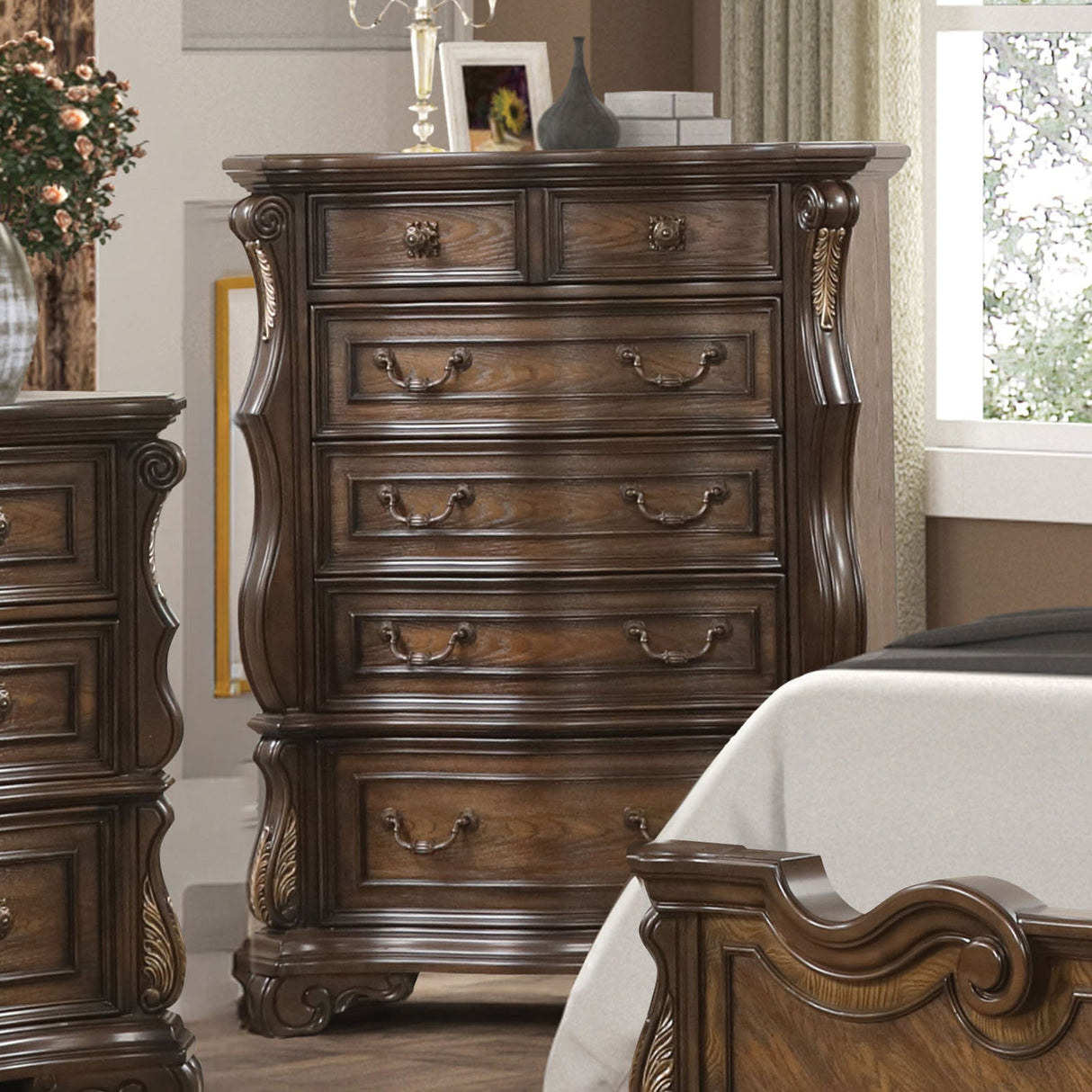 Leovanni Dark Brown Chest from Furniture of America - Luna Furniture