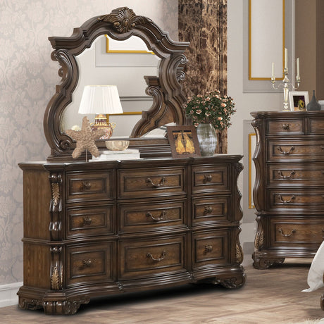 Leovanni Dark Brown Dresser from Furniture of America - Luna Furniture