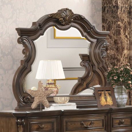 Leovanni Dark Brown Mirror from Furniture of America - Luna Furniture