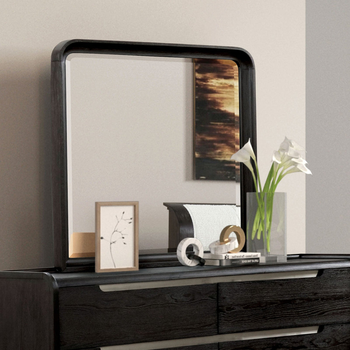 Osterley Black Mirror from Furniture of America - Luna Furniture