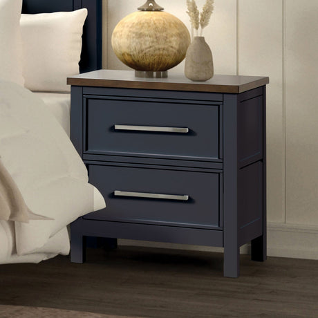 Pinetop Blue/Dark Brown Nightstand from Furniture of America - Luna Furniture