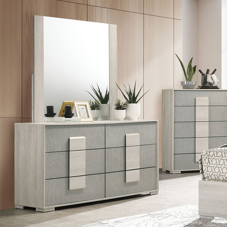 Lincolt White Wash/Stone Gray Dressser from Furniture of America - Luna Furniture