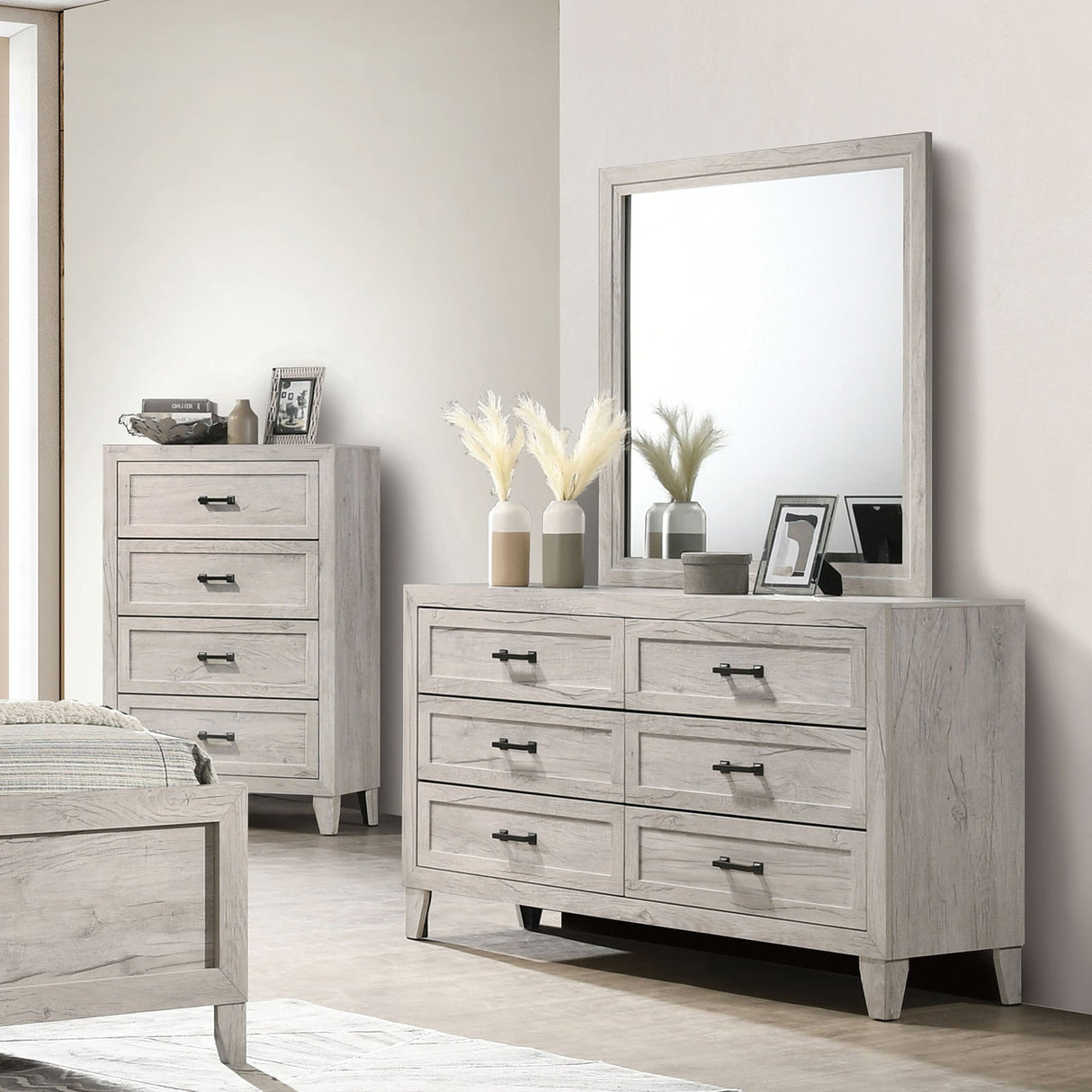 Mysen White Wash Dressser from Furniture of America - Luna Furniture