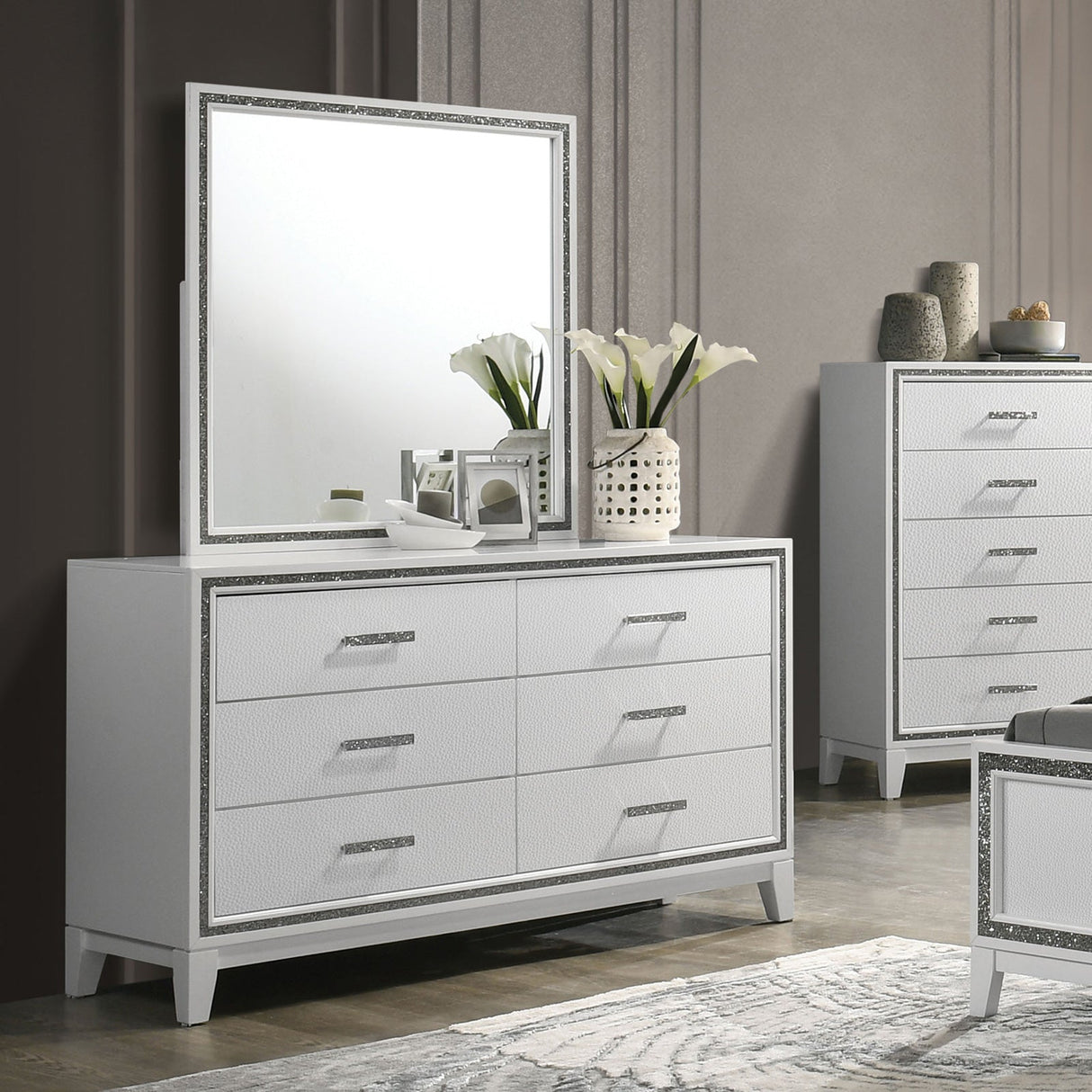 Lucida White Dressser from Furniture of America - Luna Furniture