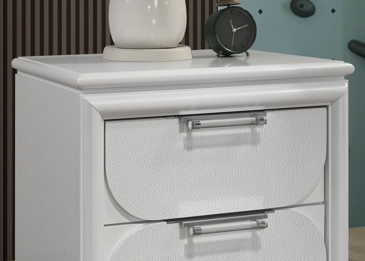 Lareina Pearl White Nightstand from Furniture of America - Luna Furniture