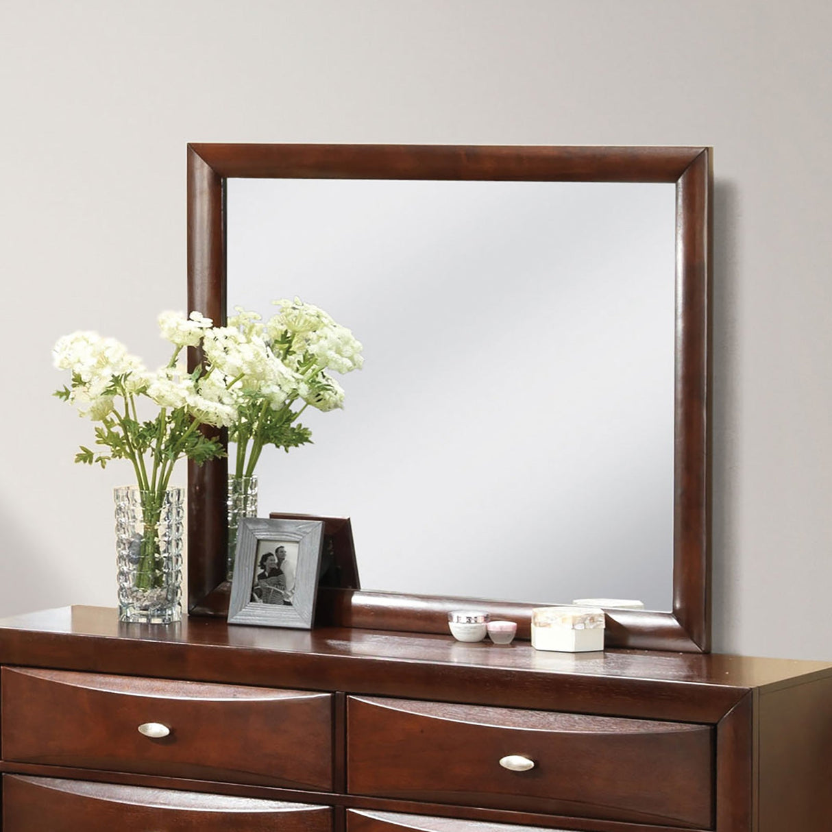 Zosimo Dark Cherry Mirror from Furniture of America - Luna Furniture