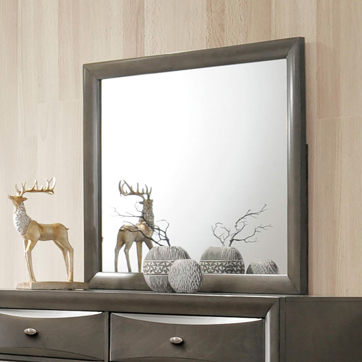 Zosimo Gray Mirror from Furniture of America - Luna Furniture