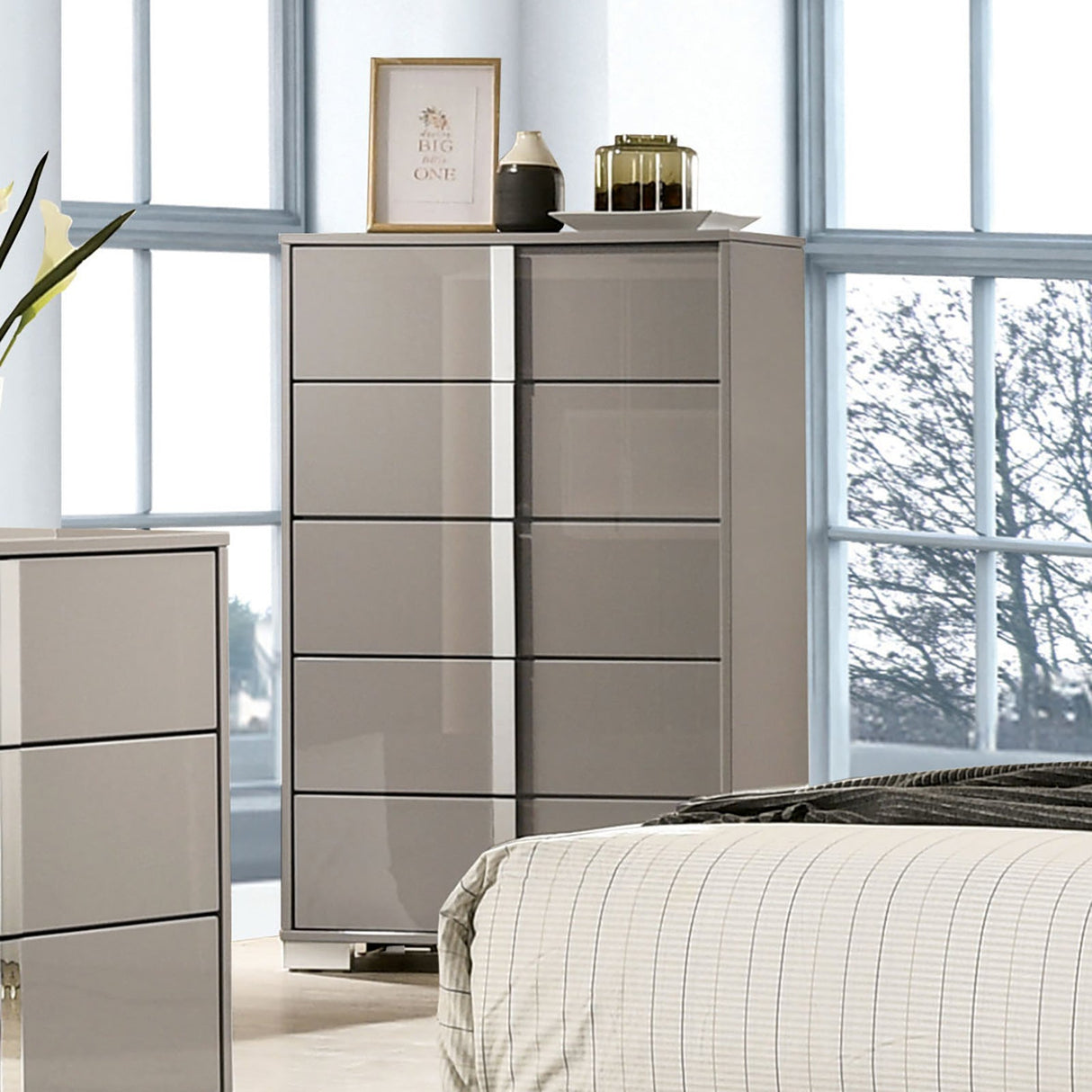 Sinistra Light Taupe Chest from Furniture of America - Luna Furniture