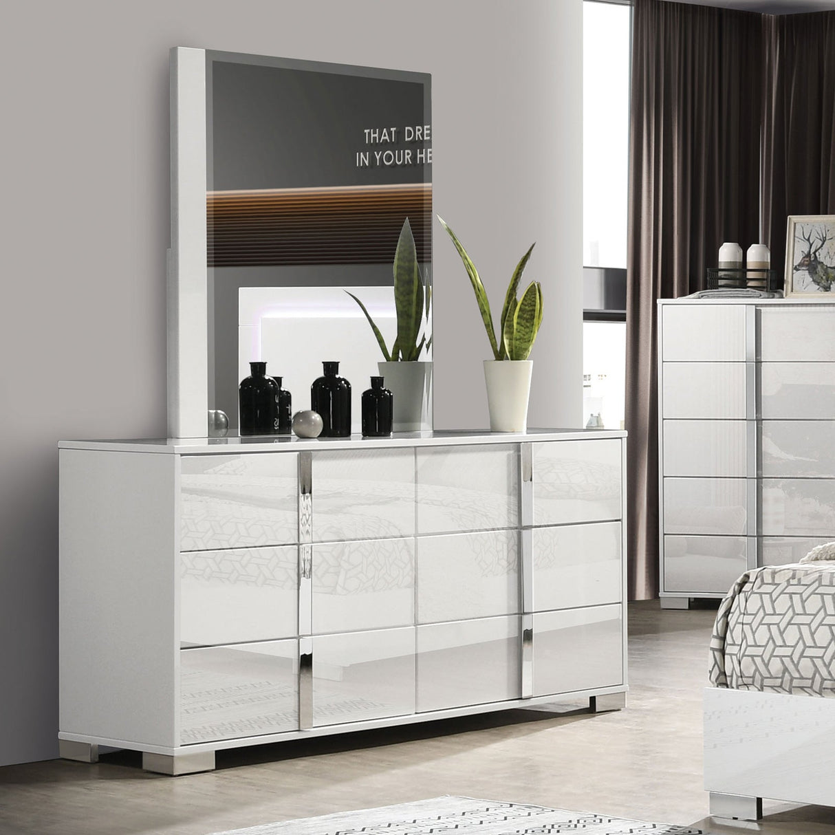 Sinistra White Dresser from Furniture of America - Luna Furniture