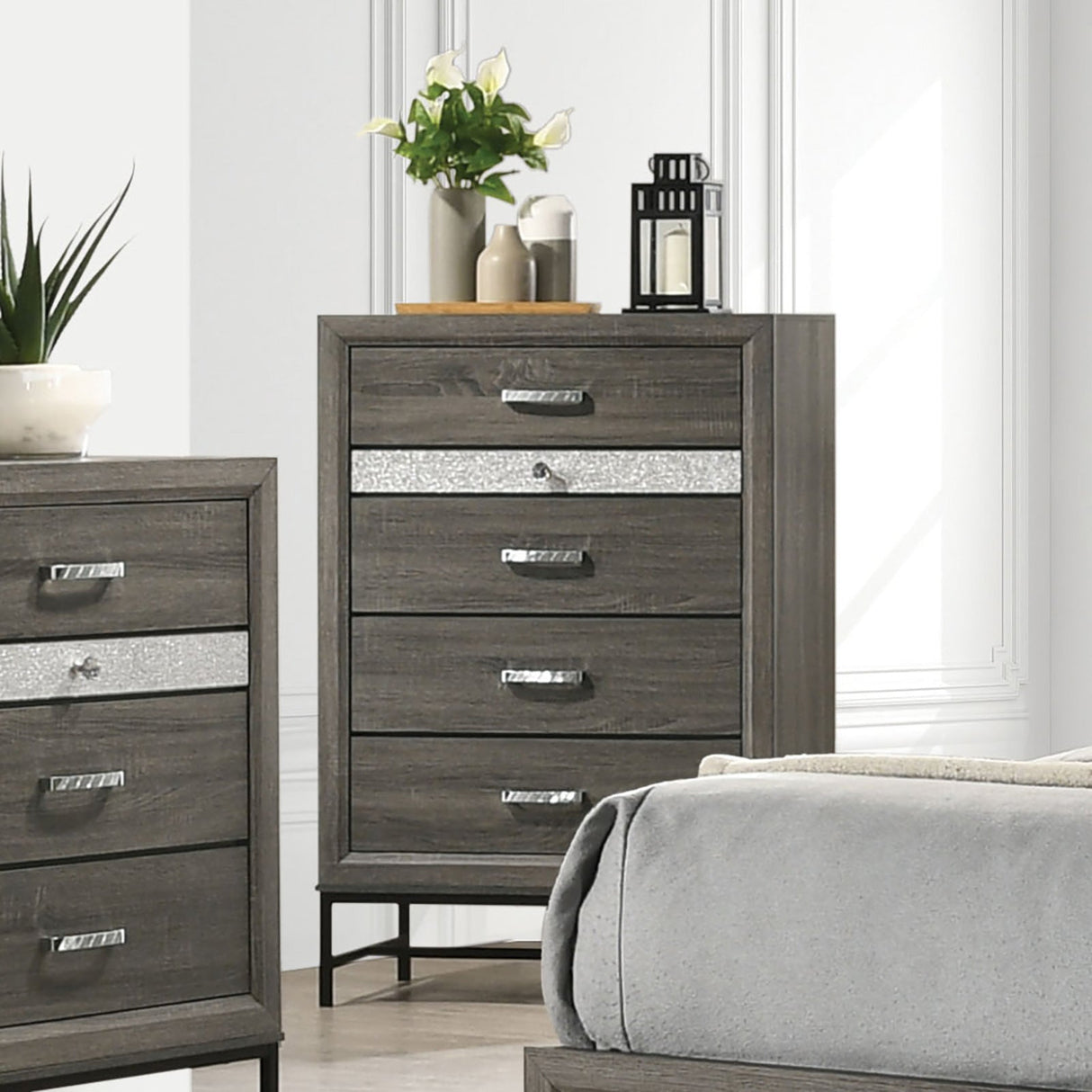 Voleta Gray Chest from Furniture of America - Luna Furniture