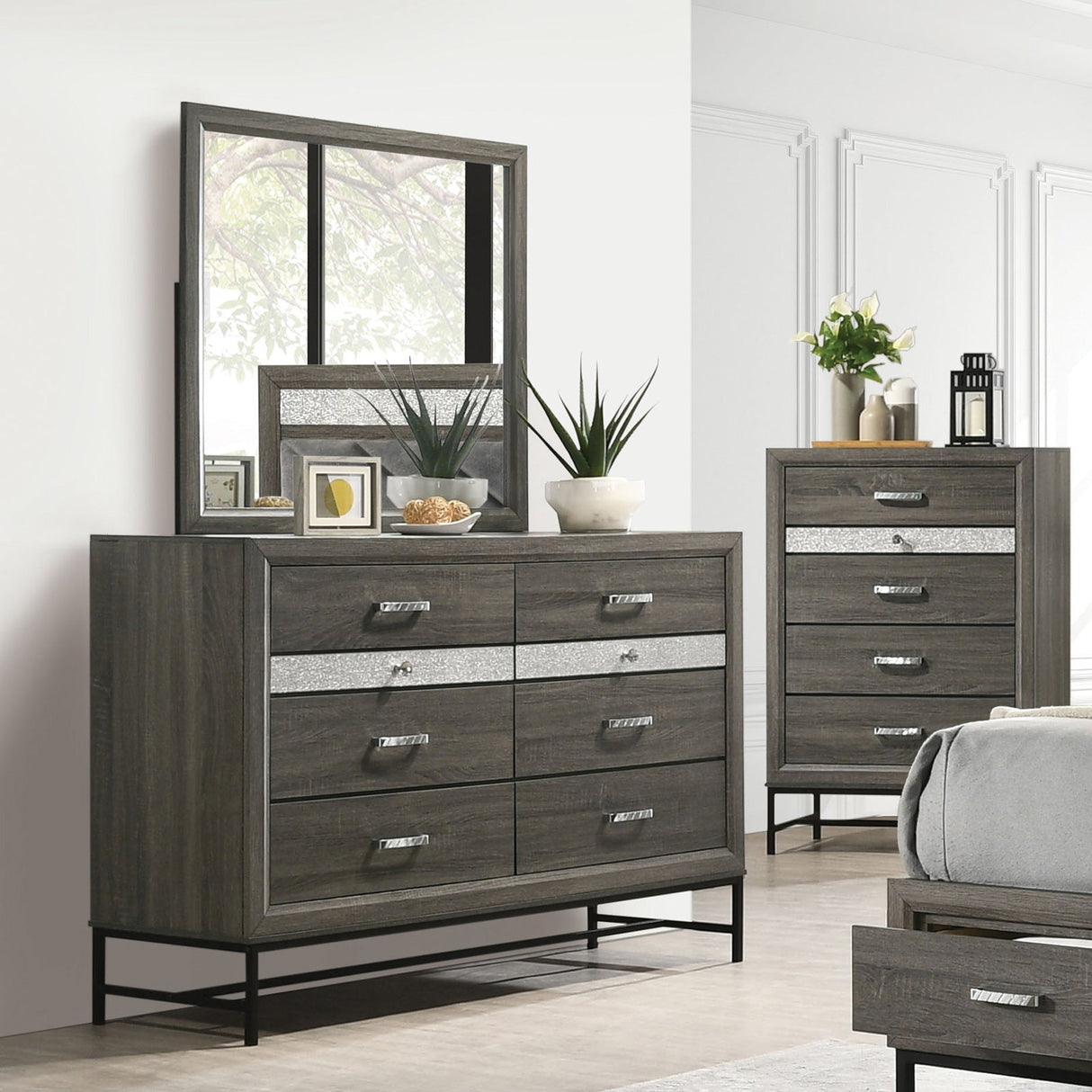 Voleta Gray Dresser from Furniture of America - Luna Furniture