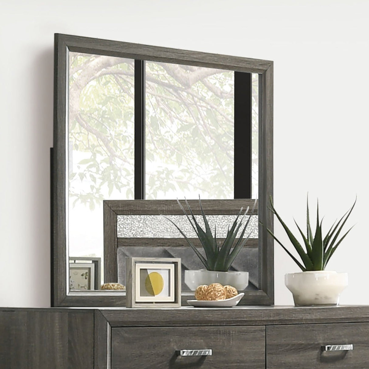 Voleta Gray Mirror from Furniture of America - Luna Furniture