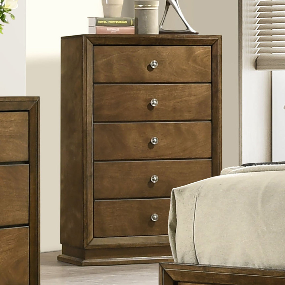 Kirkham Walnut Chest from Furniture of America - Luna Furniture