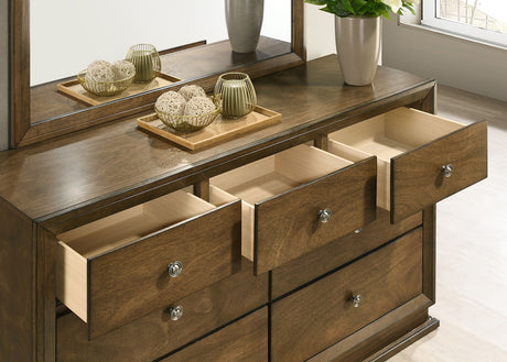 Kirkham Walnut 7-Drawer Dresser from Furniture of America - Luna Furniture