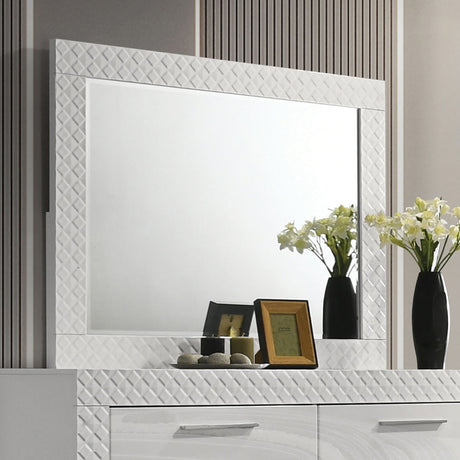 Whitby White Mirror from Furniture of America - Luna Furniture