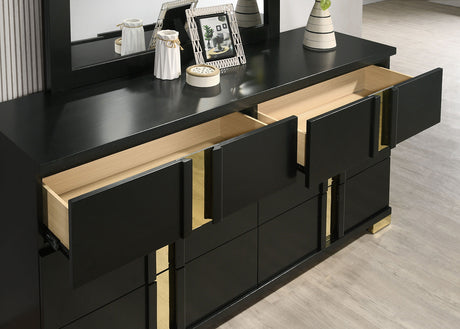 Lillestrom Black/Gold Dresser from Furniture of America - Luna Furniture