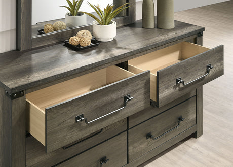 Britonale Rustic Gray 6-Drawer Dresser from Furniture of America - Luna Furniture